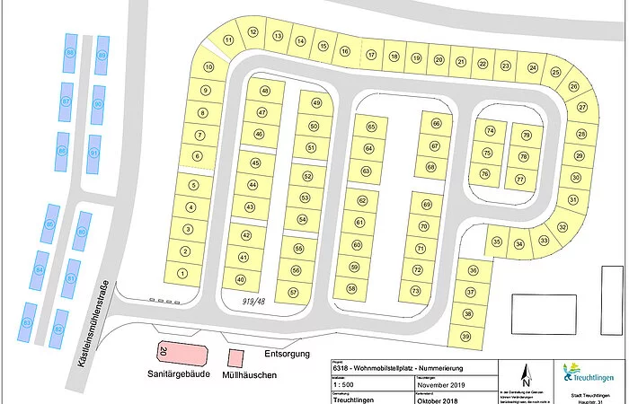 Platznummern Wohnmobilstellplatz