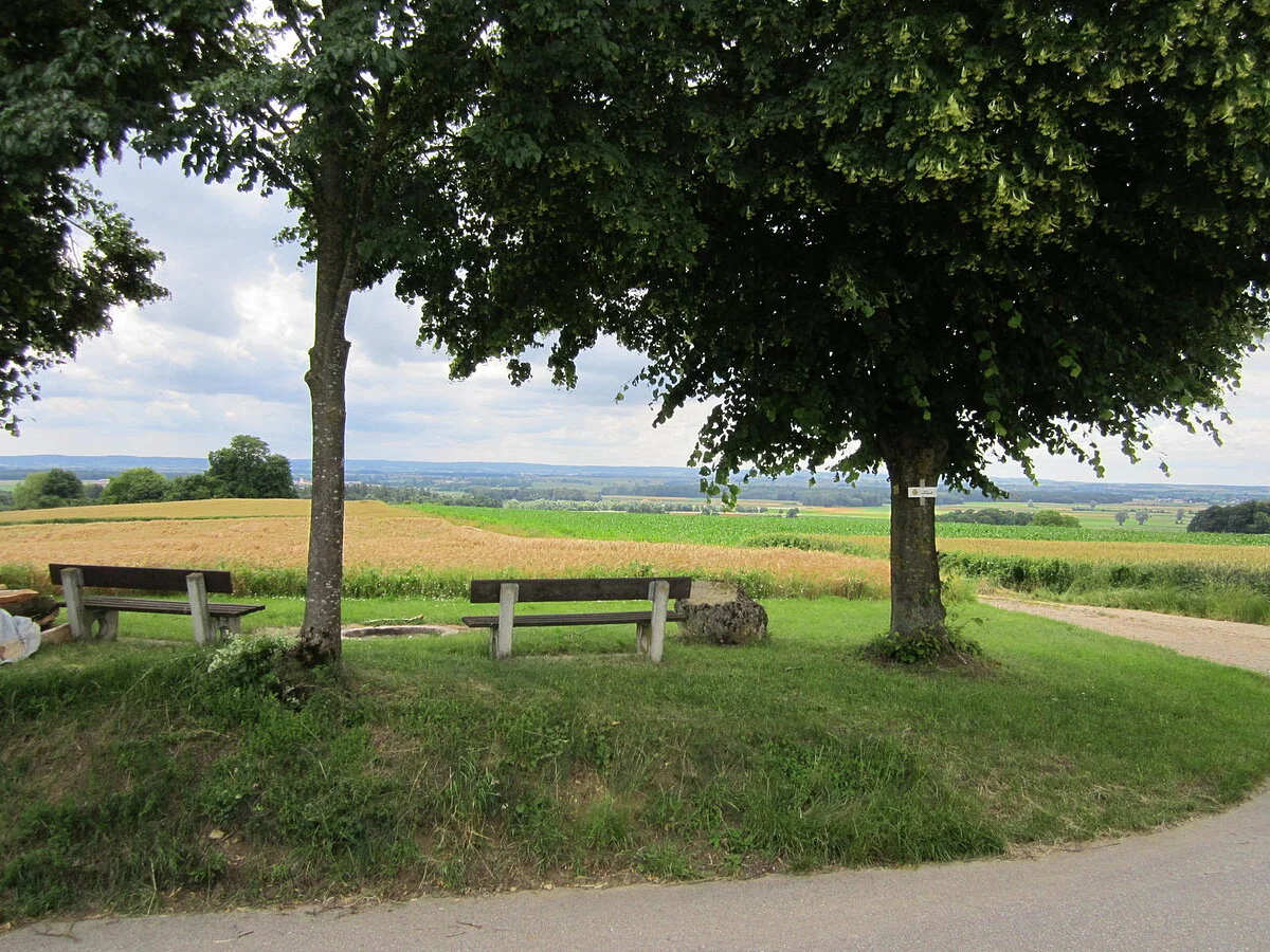 Aussichtsturm Polsingen Die beiden Bänke laden zu einer kleinen Auszeit vom Alltag ein.