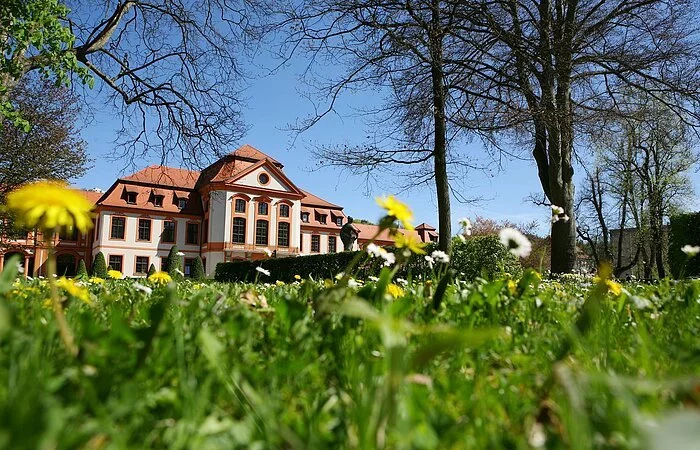 Blick durch den Hofgarten auf die Sommerresidenz