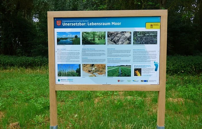 Infotafel am Erlebnispfad Schuttermoos bei Buxheim