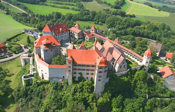 Luftaufnahme von Schloss Harburg