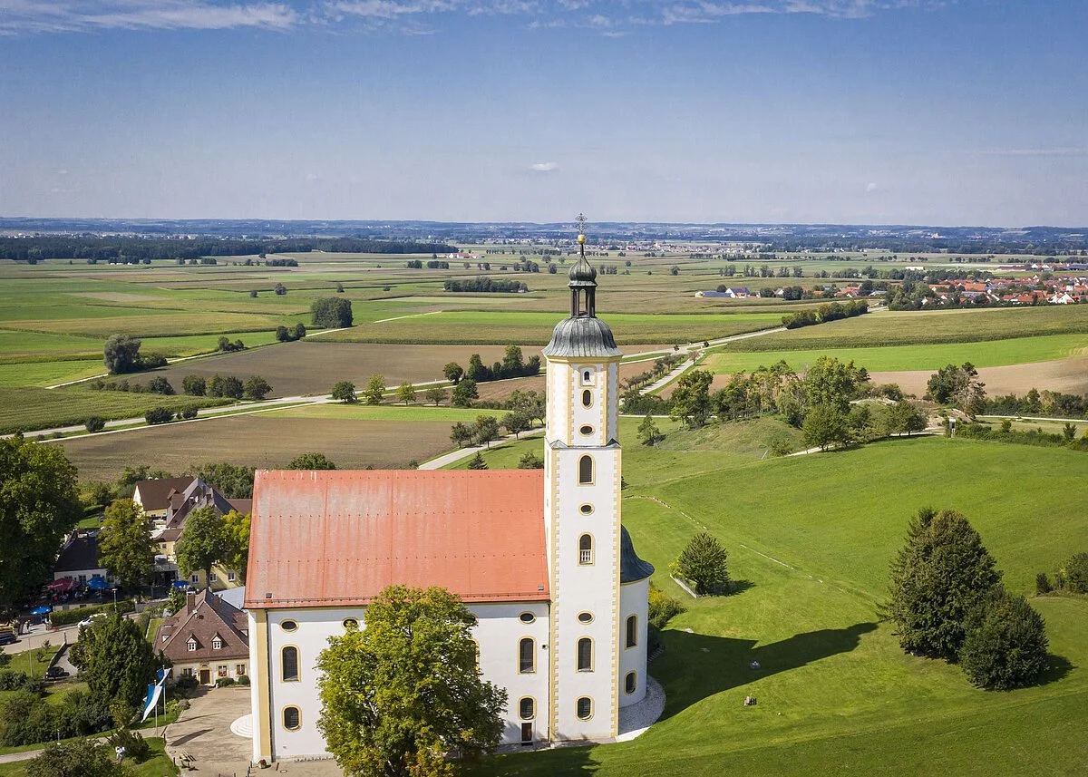 Luftansicht Wallfahrtsbasilika Maria Brünnlein