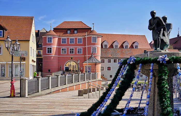 Donauwörth - Altstadtinsel Ried mit Fischerbrunnen