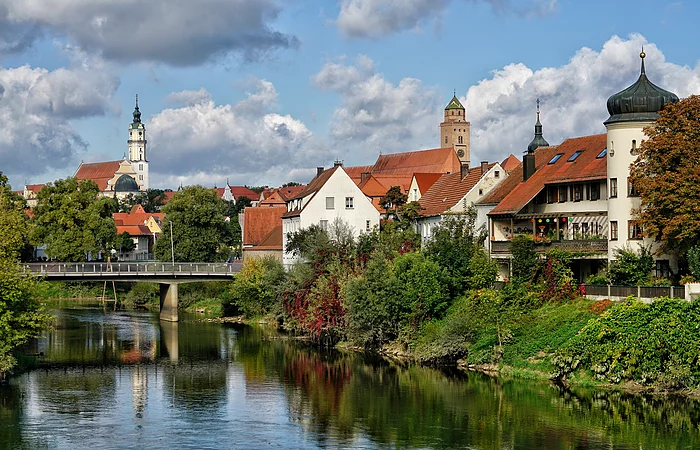 Donauwörth - blick von der Wörnitz auf die historische Altstadt