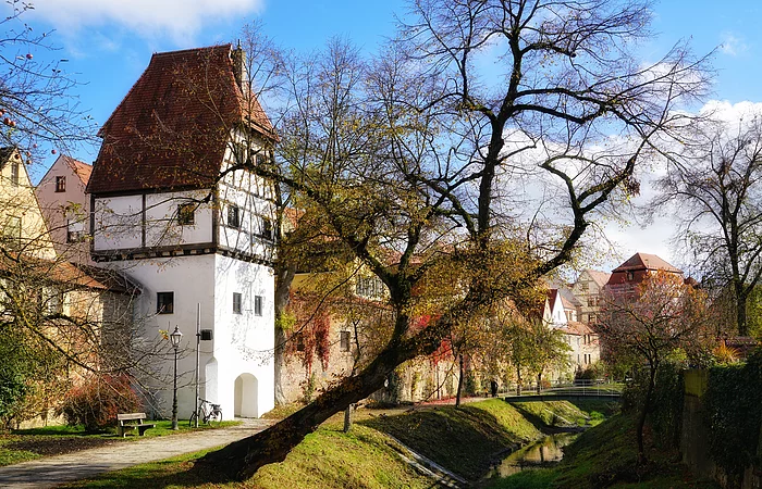 Donauwörth - Altstadtinsel Ried mit Färbertörl