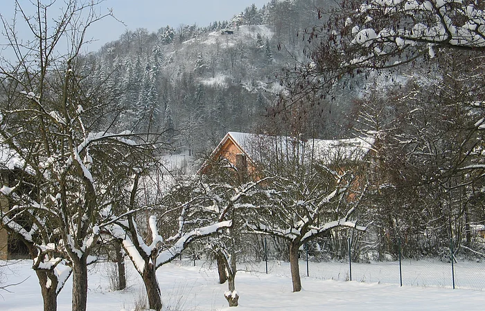 Winterlandschaft mit Kreuzberg