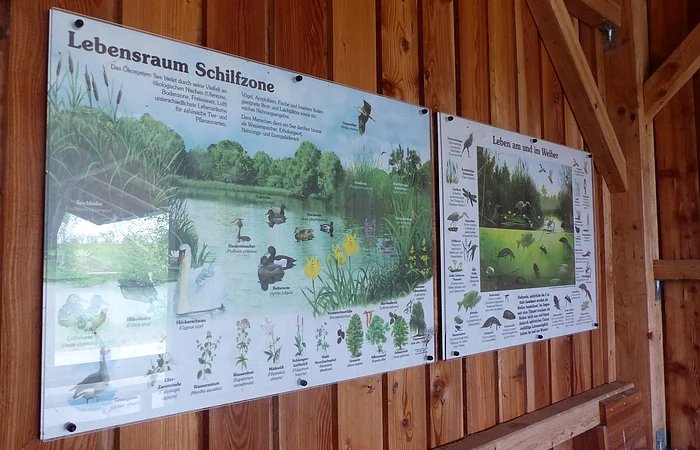 Fischereilehrhütte Monheim - mit Informationen zum Lebensraum Weiher