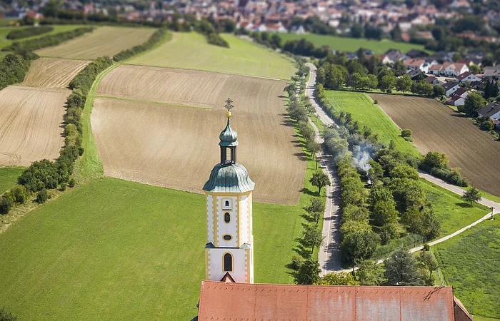 Luftbild Wallfahrtsbasilika Maria Brünnlein